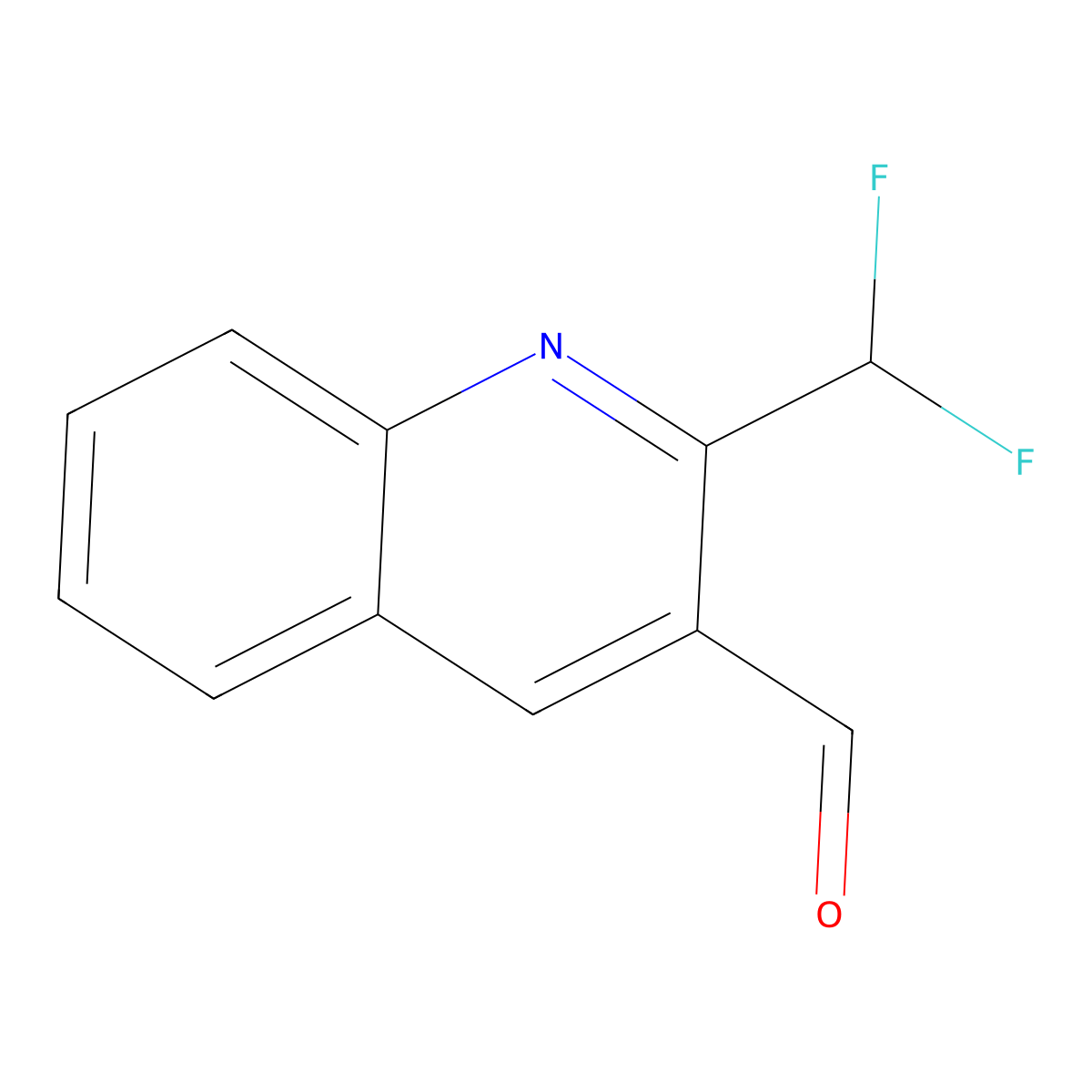 2-(Difluoromethyl)quinoline-3-carbaldehyde molecular structure, CAS 2866335-84-2