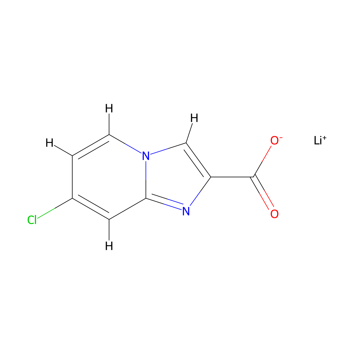 Lithium(1+) 7-chloroimidazo[1,2-a]pyridine-2-carboxylate molecular structure, CAS 2866335-90-0
