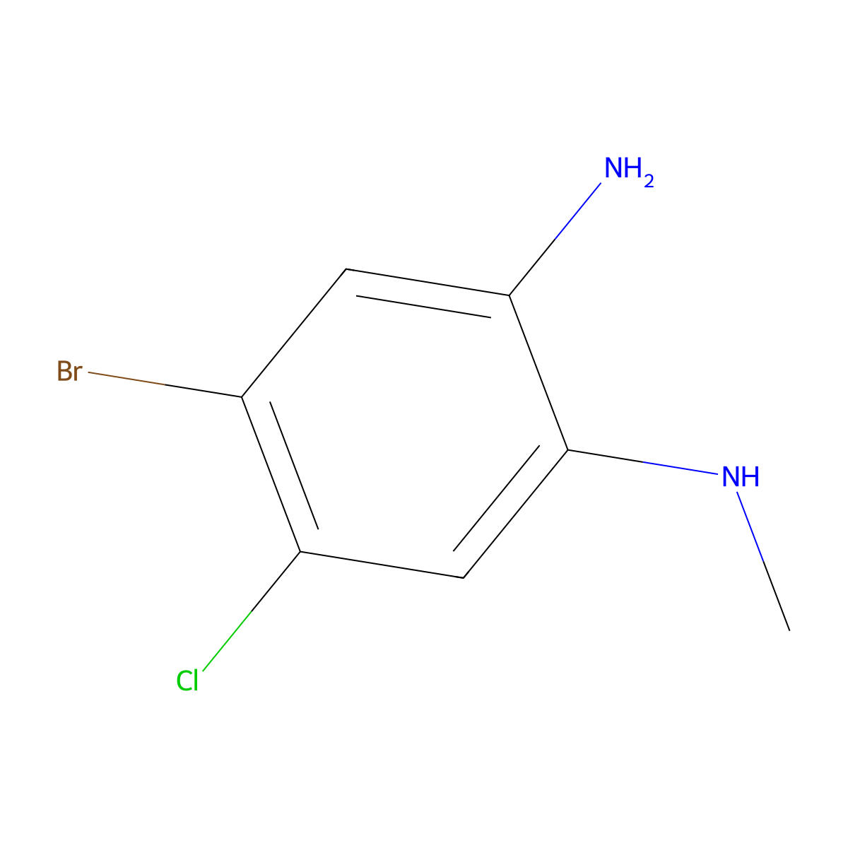 4-bromo-5-chloro-N1-methylbenzene-1,2-diamine molecular structure, CAS 2866335-97-7