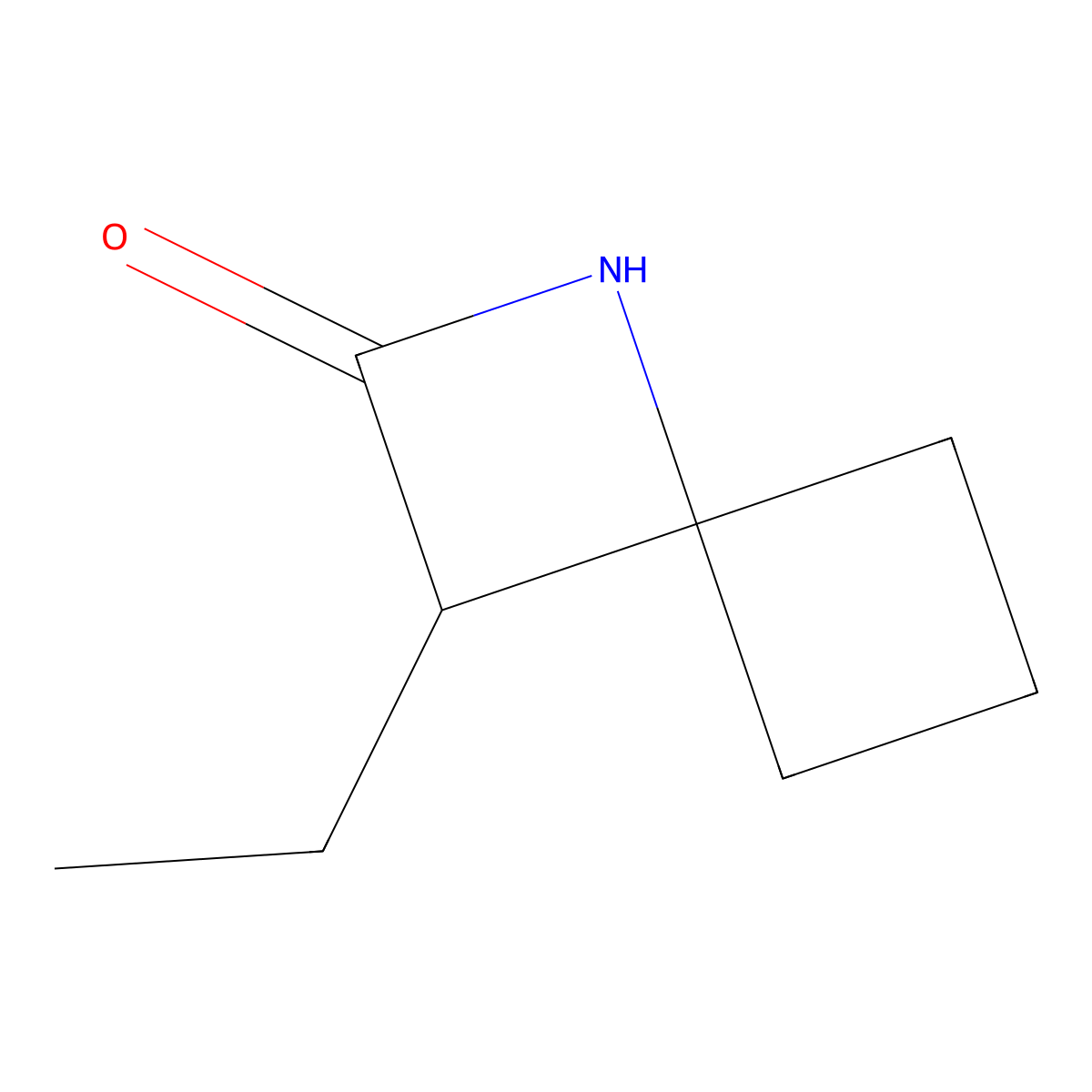 3-Ethyl-1-azaspiro[3.3]heptan-2-one molecular structure, CAS 2866335-98-8