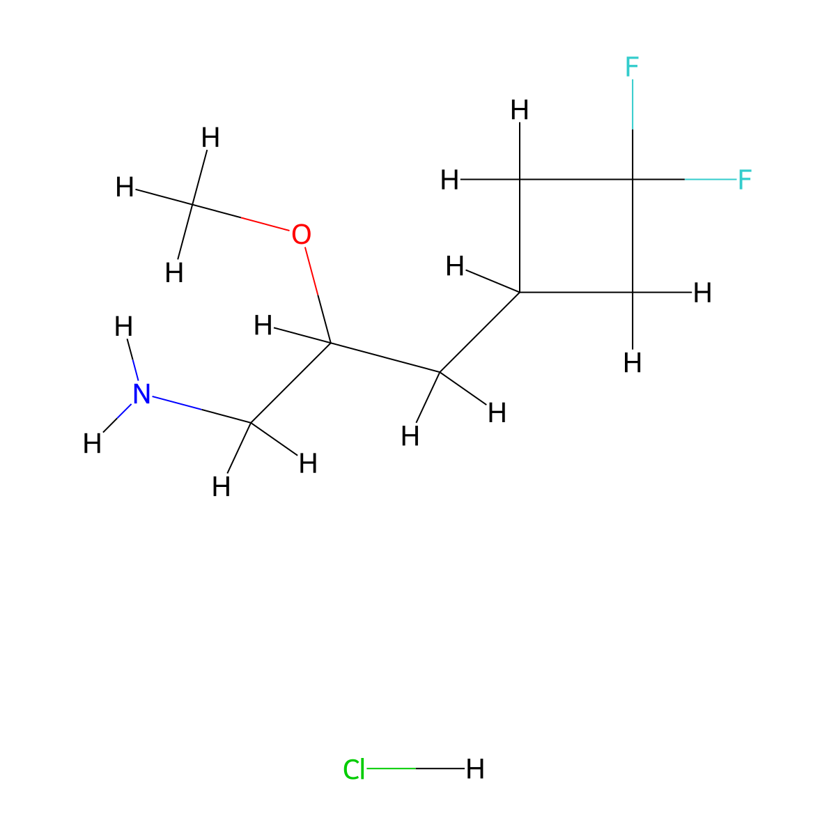 3-(3,3-Difluorocyclobutyl)-2-methoxypropan-1-amine hydrochloride molecular structure, CAS 2866352-30-7