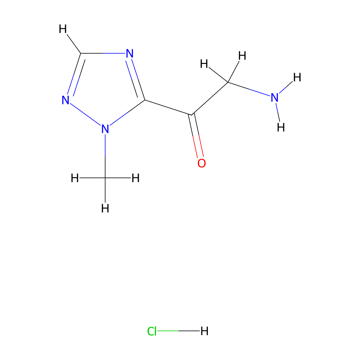 2-amino-1-(1-methyl-1H-1,2,4-triazol-5-yl)ethan-1-one hydrochloride molecular structure, CAS 2866352-31-8