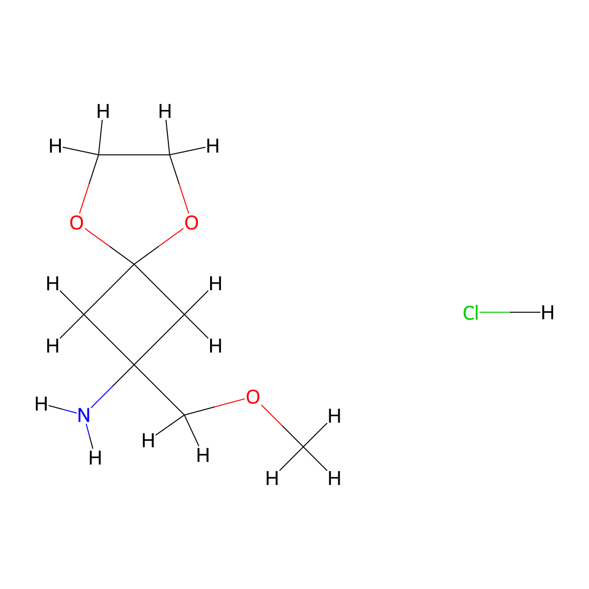 2-(Methoxymethyl)-5,8-dioxaspiro(3.4)octan-2-amine hydrochloride molecular structure, CAS 2866352-35-2