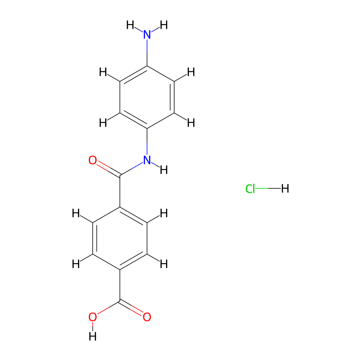 4-[(4-Aminophenyl)carbamoyl]benzoic acid hydrochloride molecular structure, CAS 2866352-41-0
