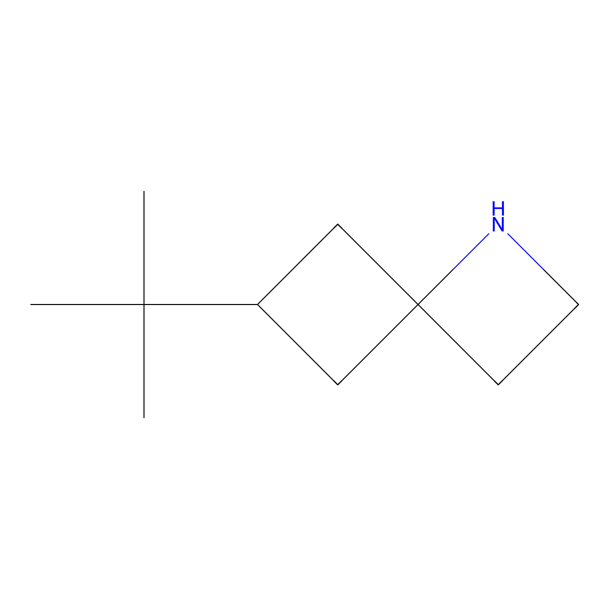 6-Tert-butyl-1-azaspiro[3.3]heptane molecular structure, CAS 2866352-50-1