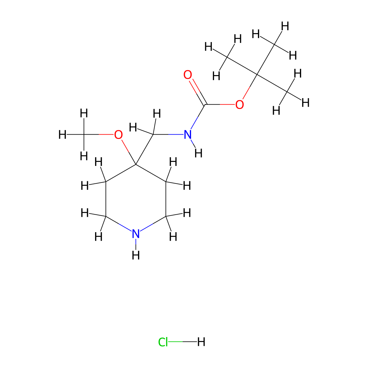 tert-butyl N-[(4-methoxypiperidin-4-yl)methyl]carbamate hydrochloride molecular structure, CAS 2866352-51-2