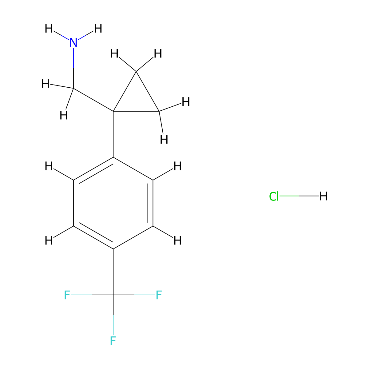 1-{1-[4-(Trifluoromethyl)phenyl]cyclopropyl}methanamine hydrochloride molecular structure, CAS 2866352-53-4