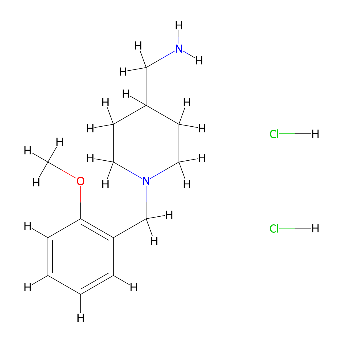 1-{1-[(2-Methoxyphenyl)methyl]piperidin-4-yl}methanamine dihydrochloride molecular structure, CAS 2866352-54-5