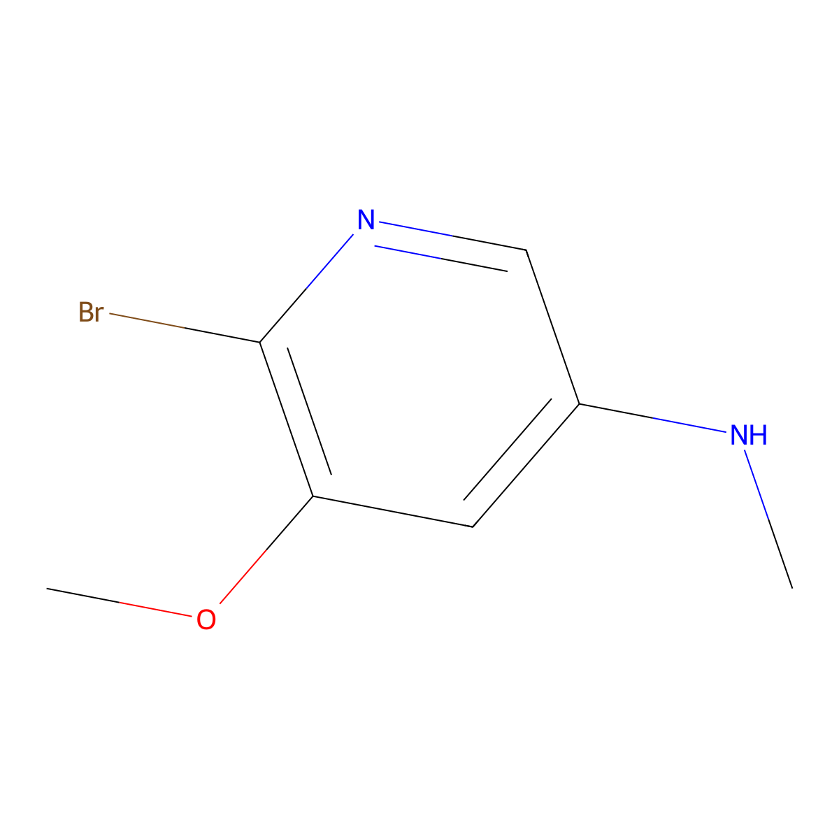 6-bromo-5-methoxy-N-methylpyridin-3-amine molecular structure, CAS 2866352-59-0