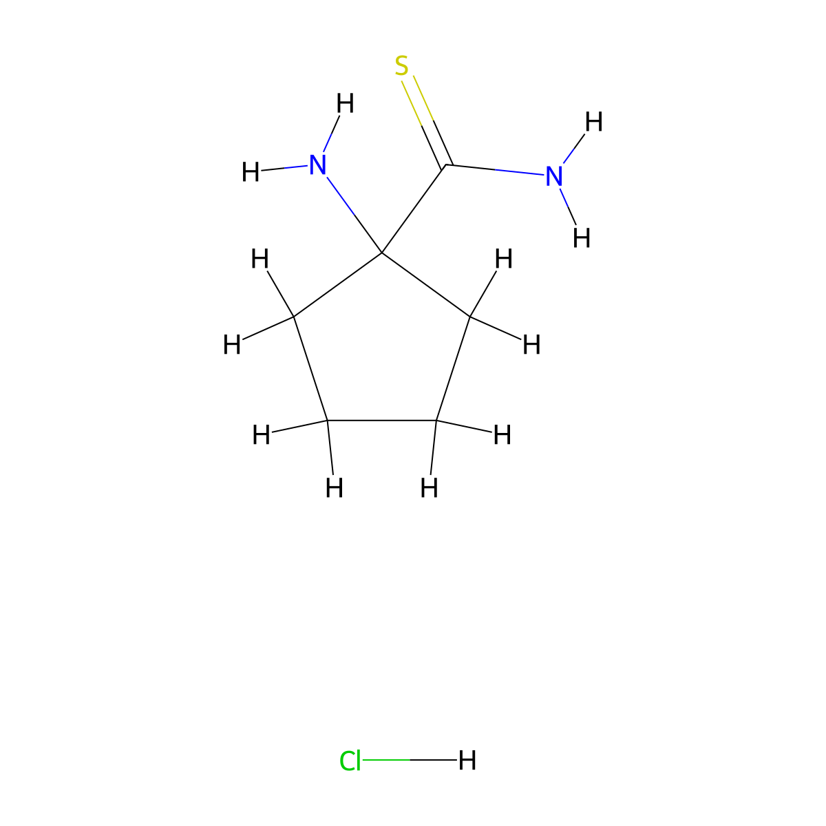 1-Aminocyclopentane-1-carbothioamide hydrochloride molecular structure, CAS 2866352-63-6