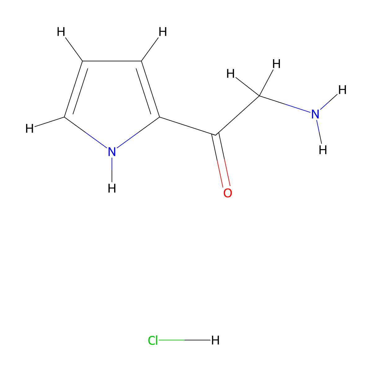 2-amino-1-(1H-pyrrol-2-yl)ethan-1-one hydrochloride molecular structure, CAS 2866352-69-2