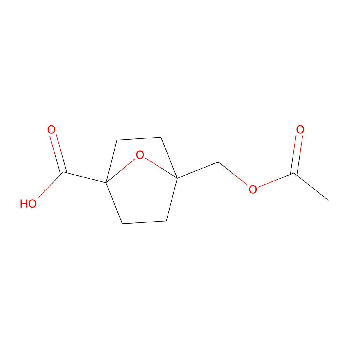 4-[(Acetyloxy)methyl]-7-oxabicyclo[2.2.1]heptane-1-carboxylic acid molecular structure, CAS 2866352-73-8