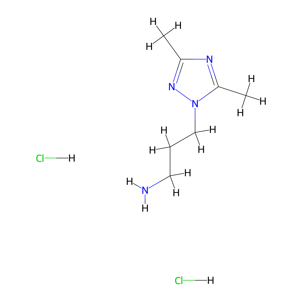 3-(3,5-dimethyl-1H-1,2,4-triazol-1-yl)propan-1-amine dihydrochloride molecular structure, CAS 2866352-79-4