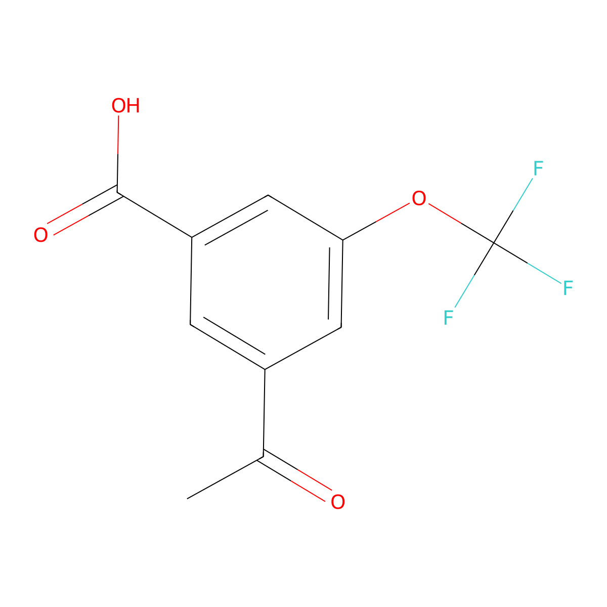 3-Acetyl-5-(trifluoromethoxy)benzoic acid molecular structure, CAS 2866352-82-9