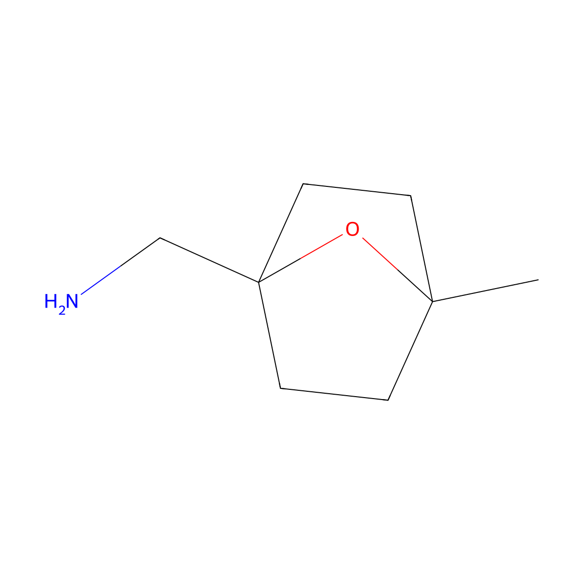 1-(4-Methyl-7-oxabicyclo(2.2.1)heptan-1-yl)methanamine molecular structure, CAS 2866352-84-1