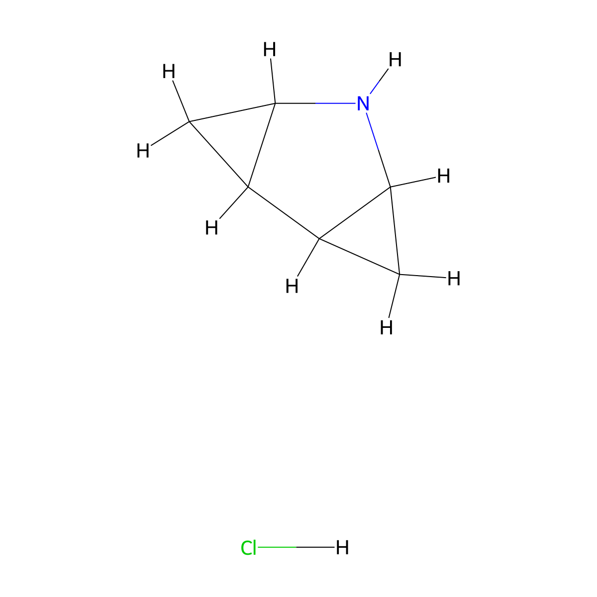 5-Azatricyclo[4.1.0.0,2,4]heptane hydrochloride molecular structure, CAS 2866352-86-3