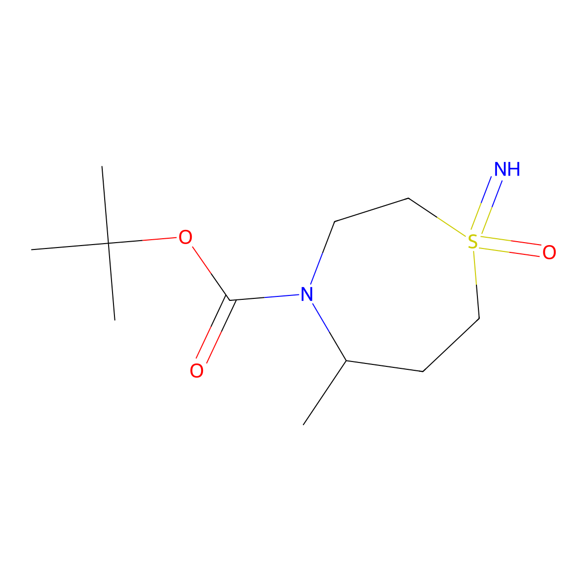 Tert-butyl 1-imino-5-methyl-1-oxo-1lambda6,4-thiazepane-4-carboxylate molecular structure, CAS 2866352-96-5
