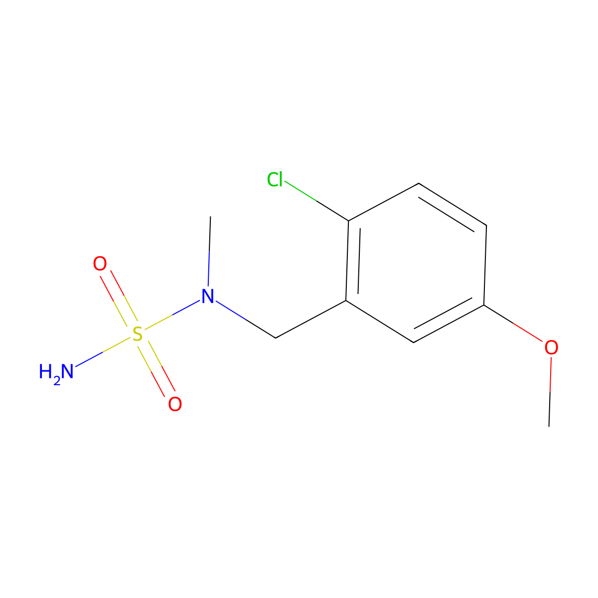 N-[(2-chloro-5-methoxyphenyl)methyl]-N-methylaminosulfonamide molecular structure, CAS 2866353-03-7