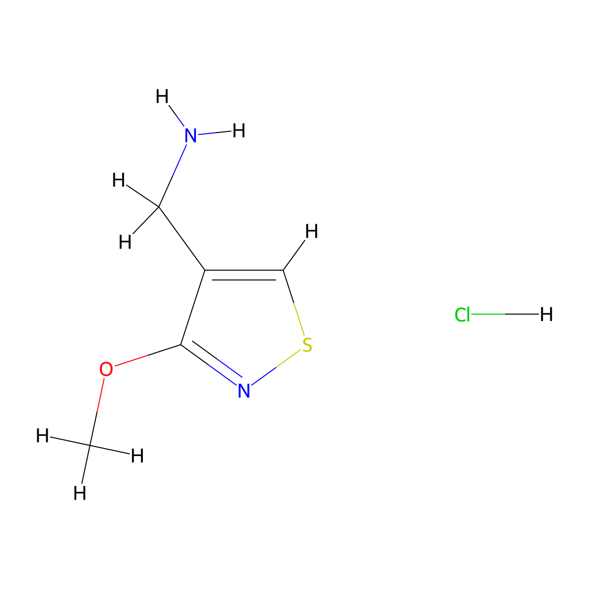 (3-Methoxy-1,2-thiazol-4-yl)methanaminehydrochloride molecular structure, CAS 2866353-11-7