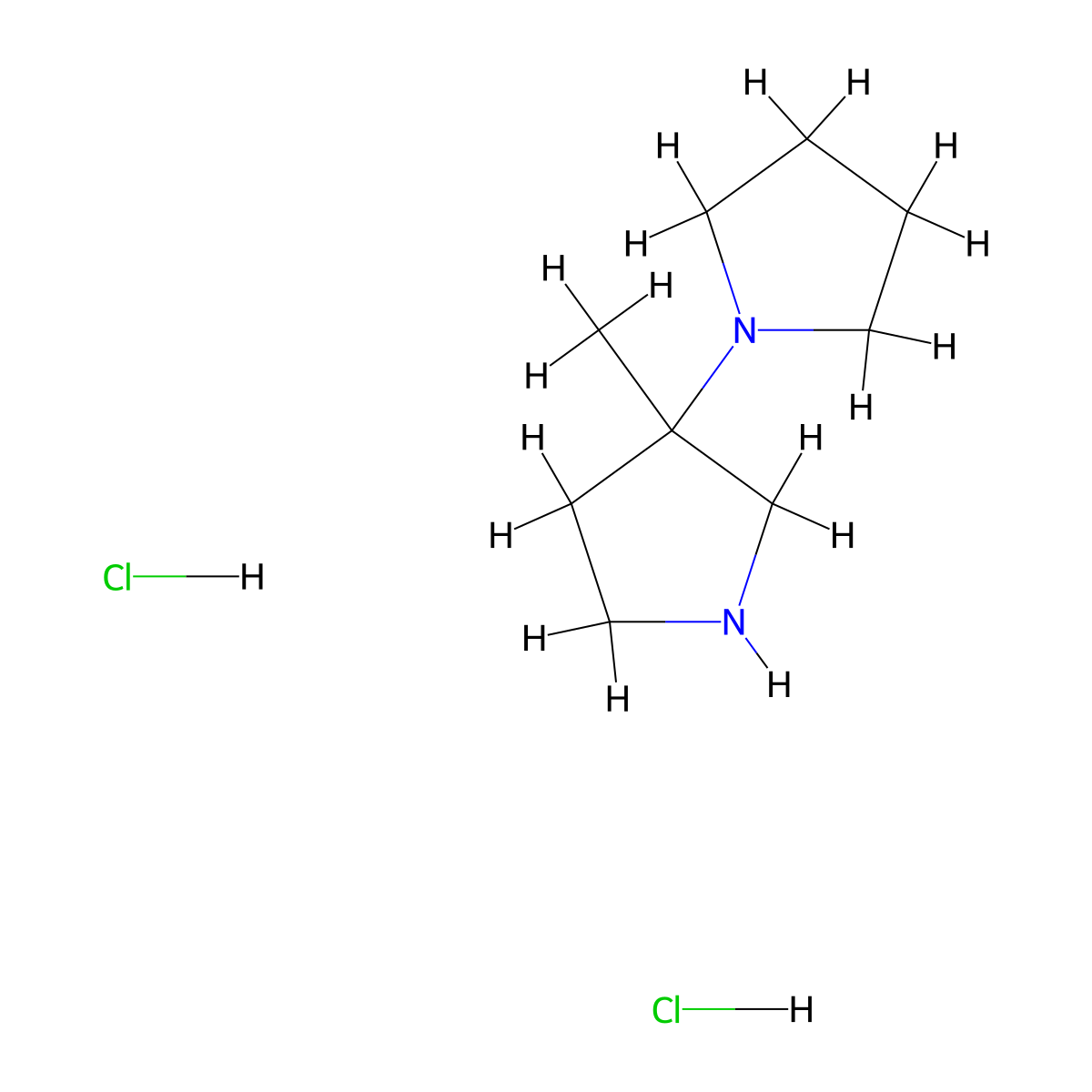 3-Methyl-3-(pyrrolidin-1-yl)pyrrolidine dihydrochloride molecular structure, CAS 2866353-12-8