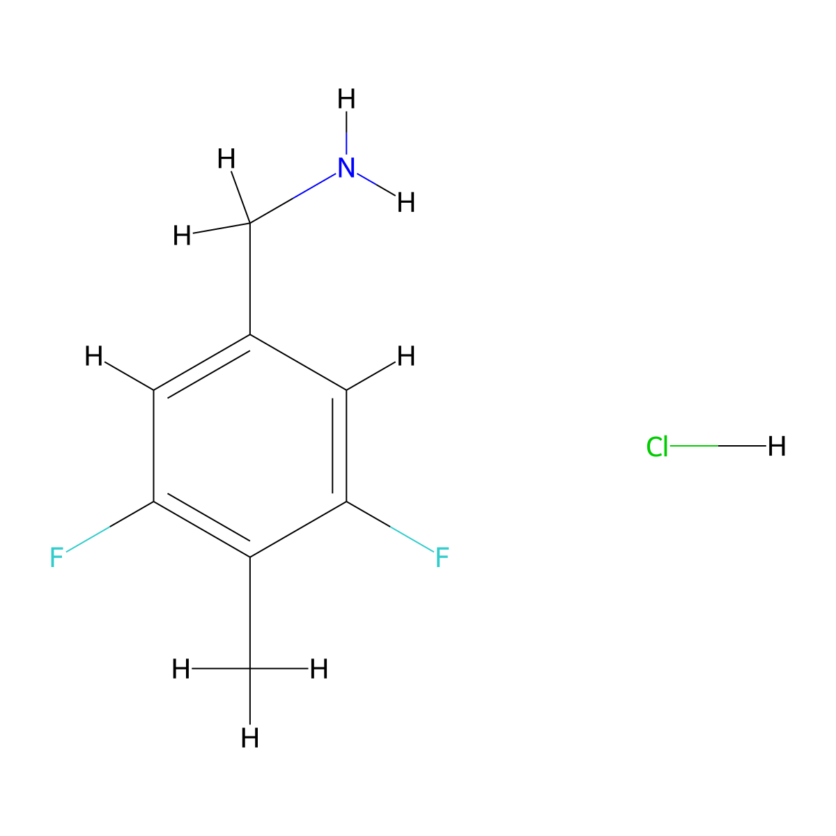 1-(3,5-Difluoro-4-methylphenyl)methanamine hydrochloride molecular structure, CAS 2866353-13-9
