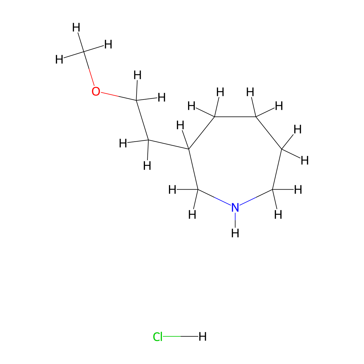 3-(2-Methoxyethyl)azepane hydrochloride molecular structure, CAS 2866353-14-0
