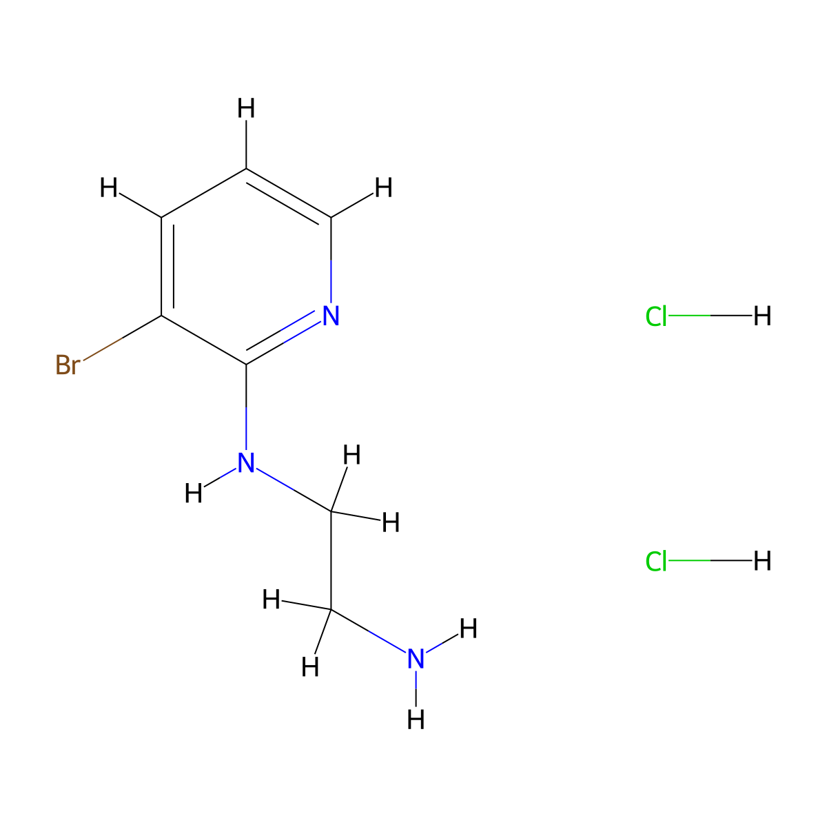 N1-(3-bromopyridin-2-yl)ethane-1,2-diamine dihydrochloride molecular structure, CAS 2866353-16-2