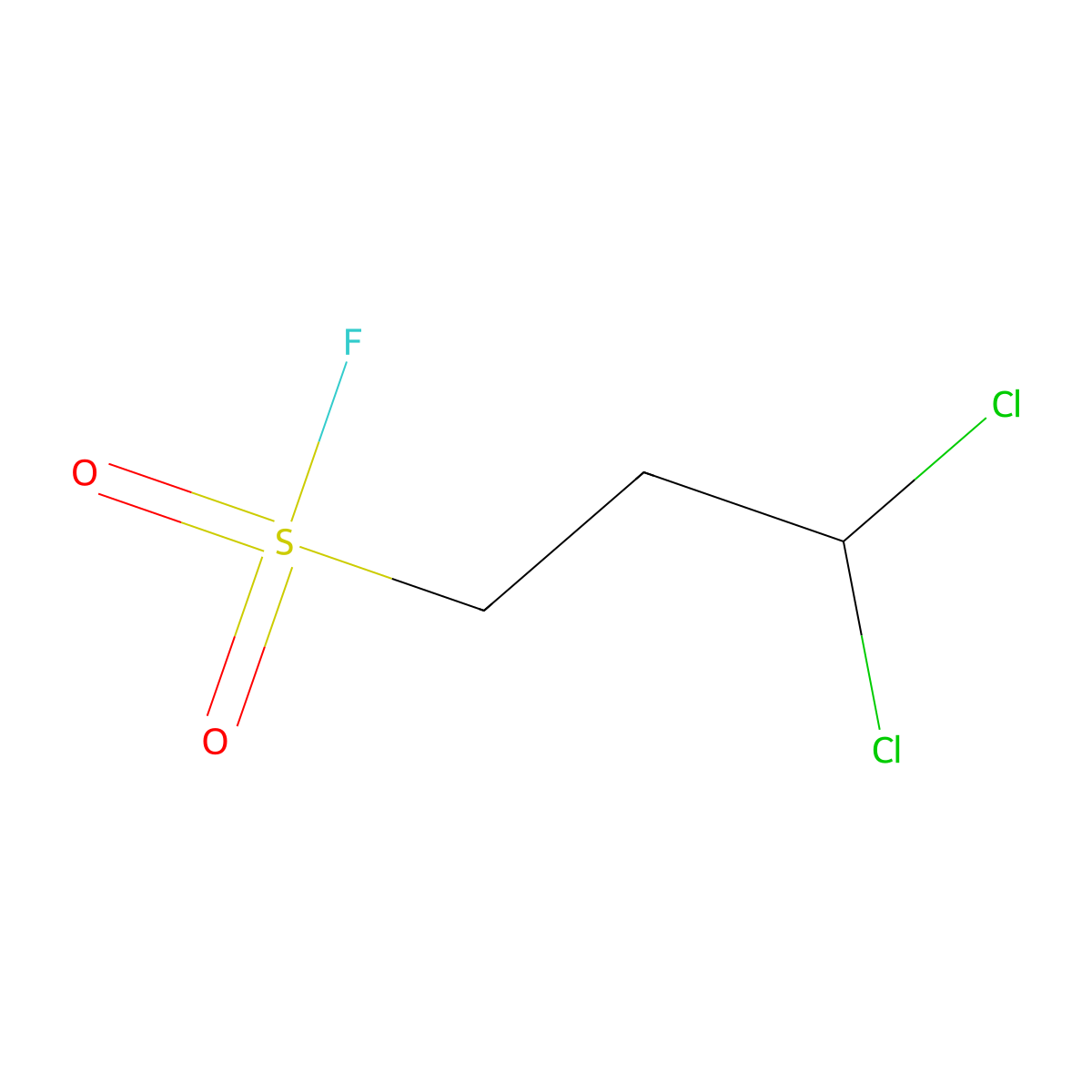 3,3-Dichloropropane-1-sulfonyl fluoride molecular structure, CAS 2866353-17-3