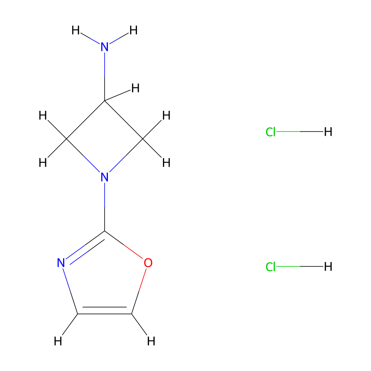 1-(1,3-Oxazol-2-yl)azetidin-3-amine dihydrochloride molecular structure, CAS 2866353-20-8