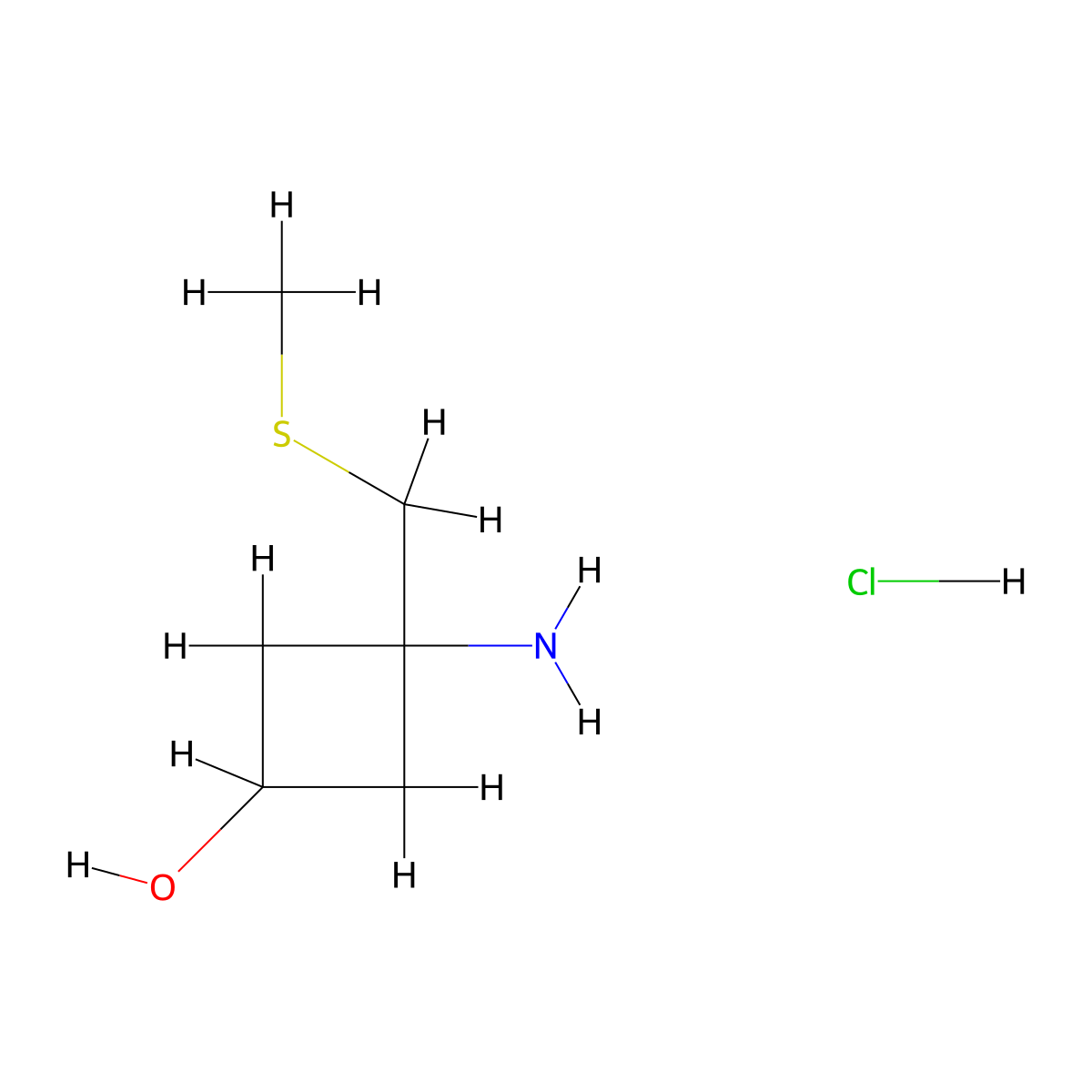 3-Amino-3-[(methylsulfanyl)methyl]cyclobutan-1-ol hydrochloride molecular structure, CAS 2866353-22-0