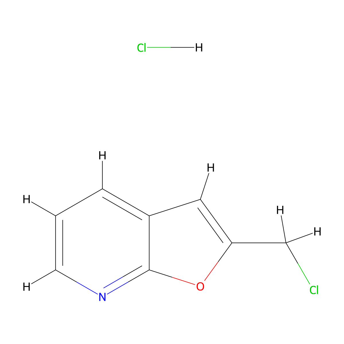 2-(Chloromethyl)furo[2,3-b]pyridine hydrochloride molecular structure, CAS 2866353-29-7