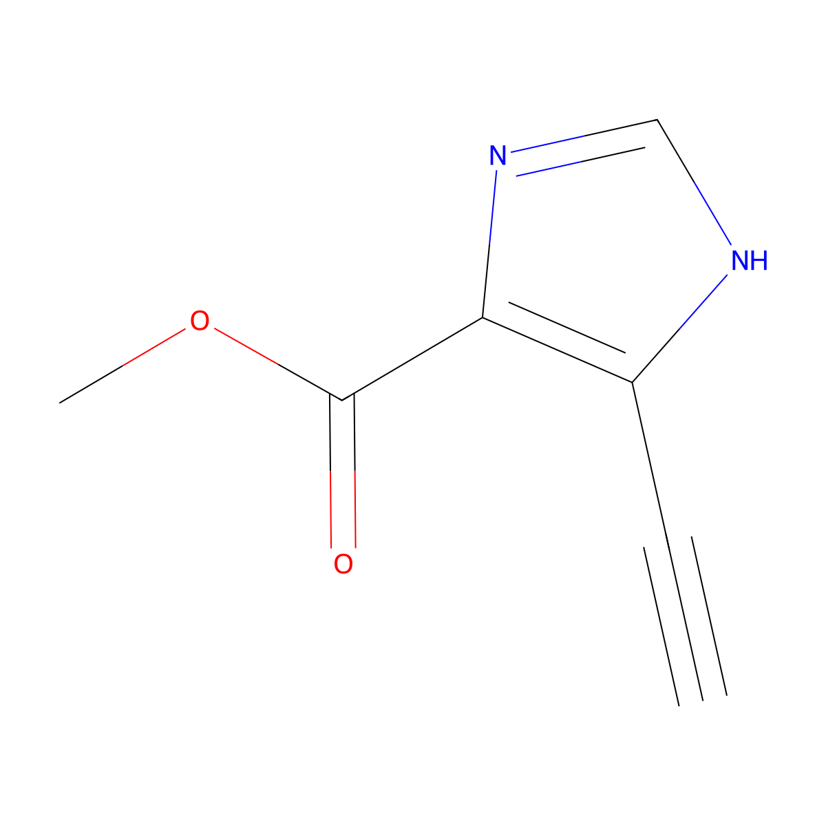 methyl 5-ethynyl-1H-imidazole-4-carboxylate molecular structure, CAS 2866353-30-0