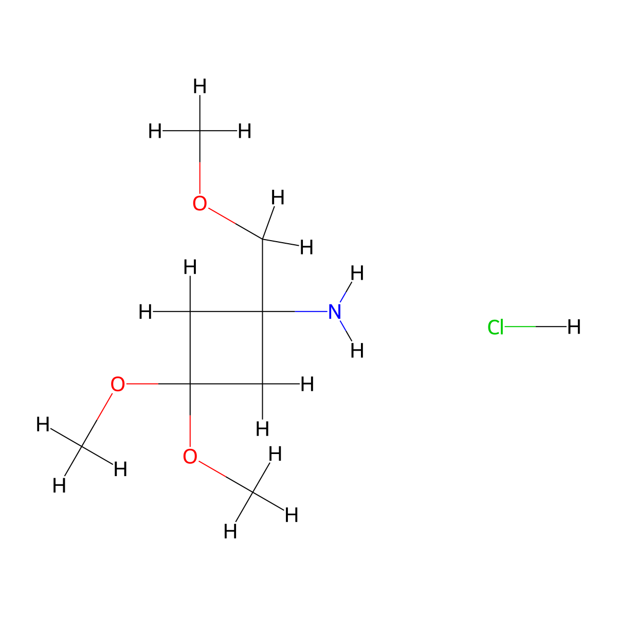3,3-Dimethoxy-1-(methoxymethyl)cyclobutan-1-amine hydrochloride molecular structure, CAS 2866353-34-4