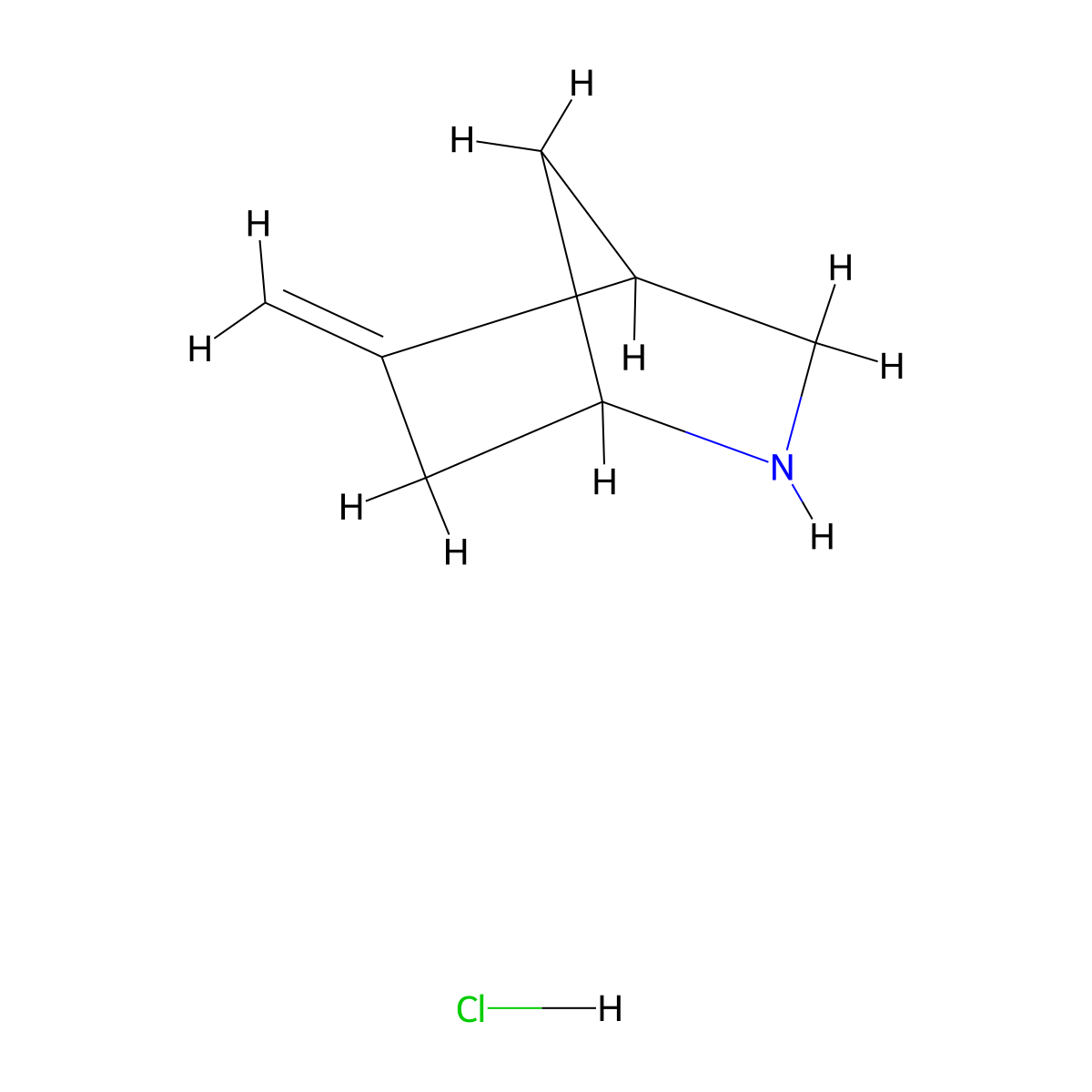 5-Methylidene-2-azabicyclo[2.2.1]heptane hydrochloride molecular structure, CAS 2866353-36-6