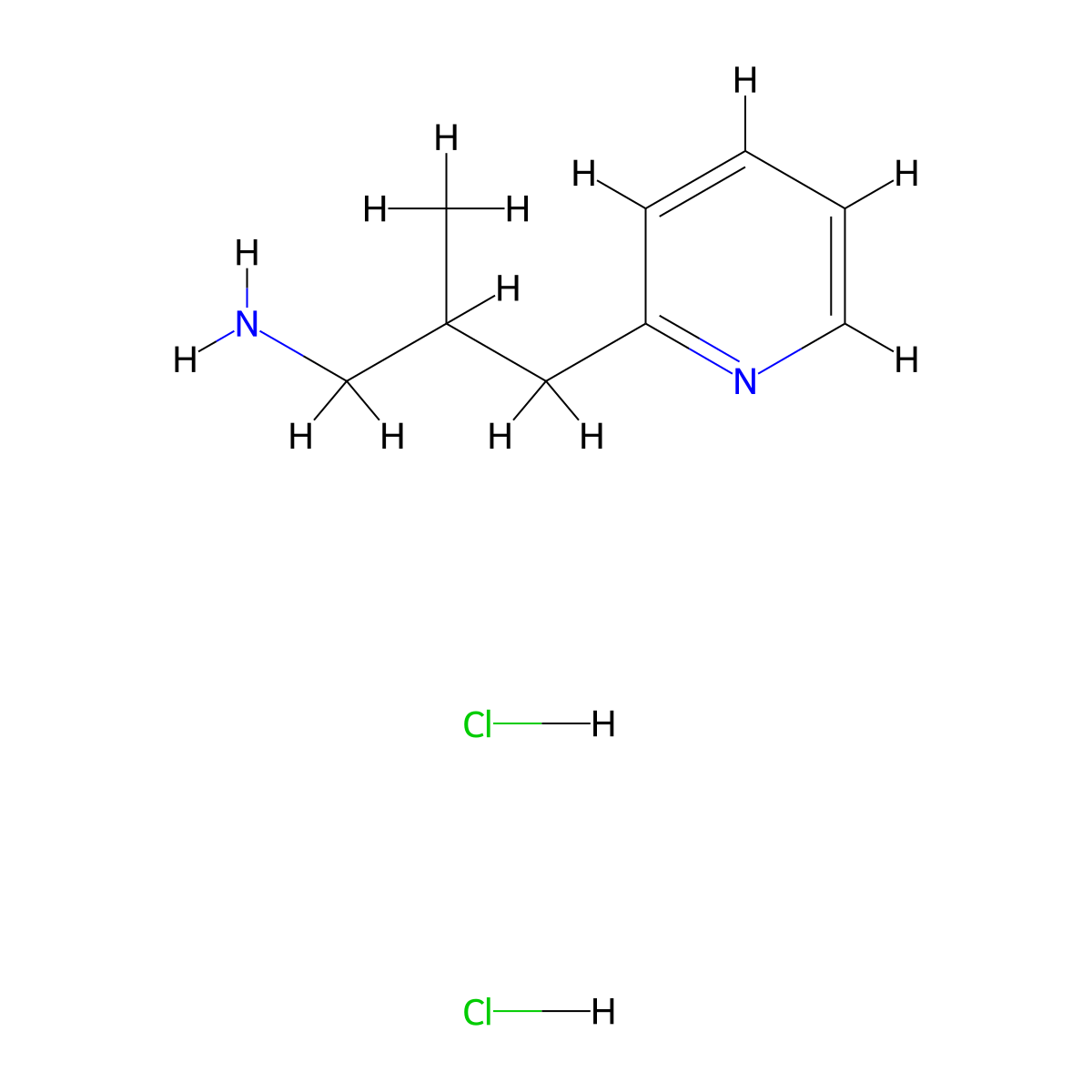 2-Methyl-3-(pyridin-2-yl)propan-1-amine dihydrochloride molecular structure, CAS 2866353-42-4