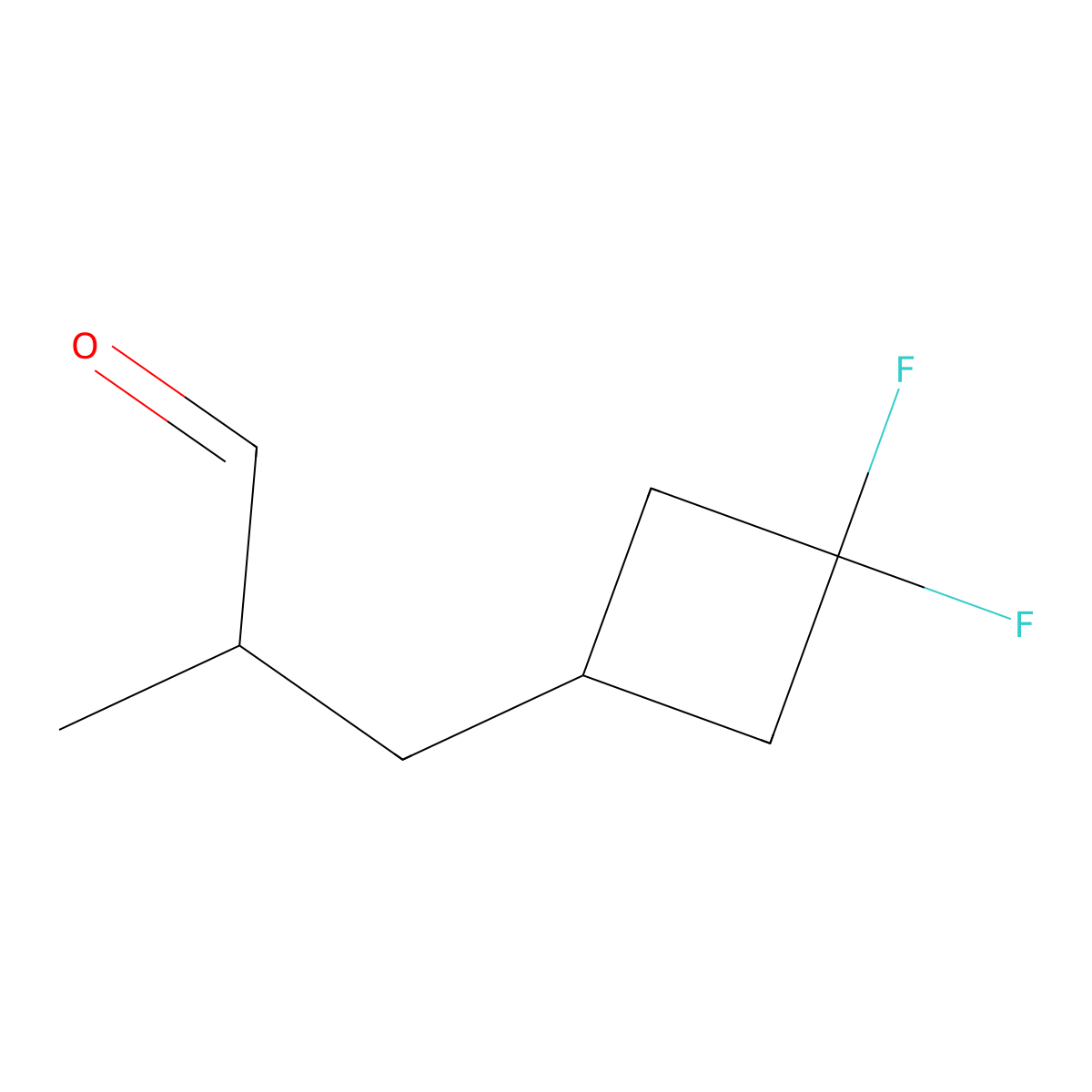 3-(3,3-Difluorocyclobutyl)-2-methylpropanal molecular structure, CAS 2866353-44-6