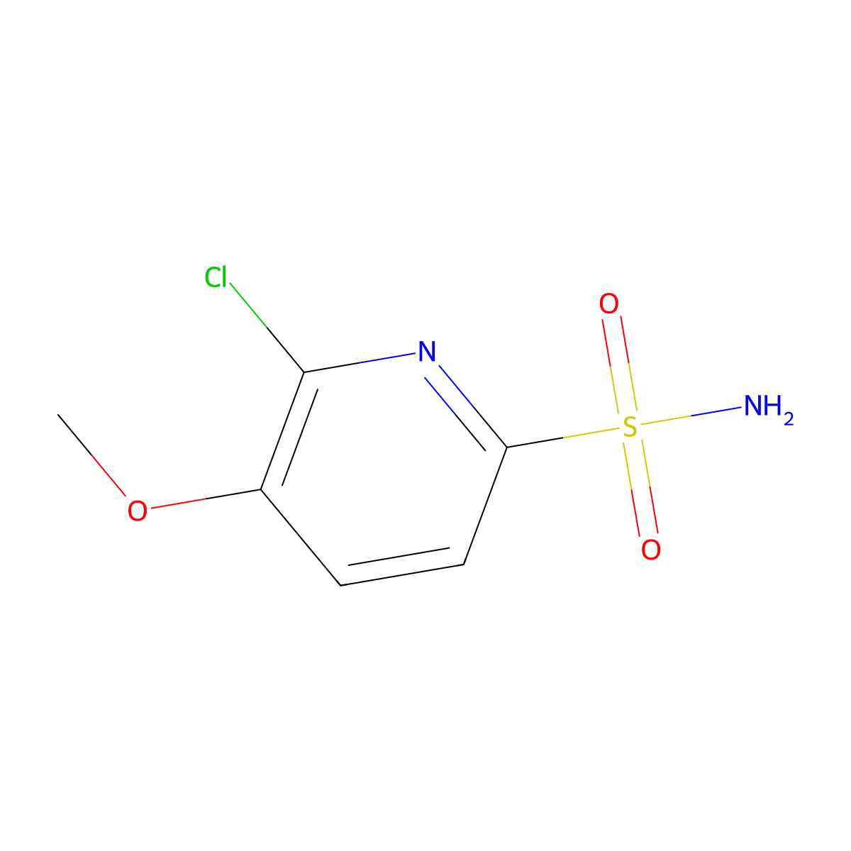 6-Chloro-5-methoxypyridine-2-sulfonamide molecular structure, CAS 2866353-55-9