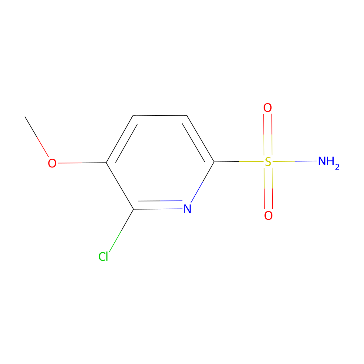 6-Chloro-5-methoxypyridine-2-sulfonamide molecular structure, CAS 2866353-55-9