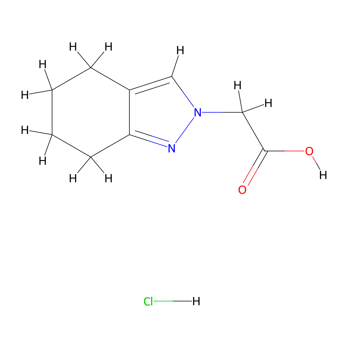 2-(4,5,6,7-tetrahydro-2H-indazol-2-yl)aceticacidhydrochloride molecular structure, CAS 2866353-65-1
