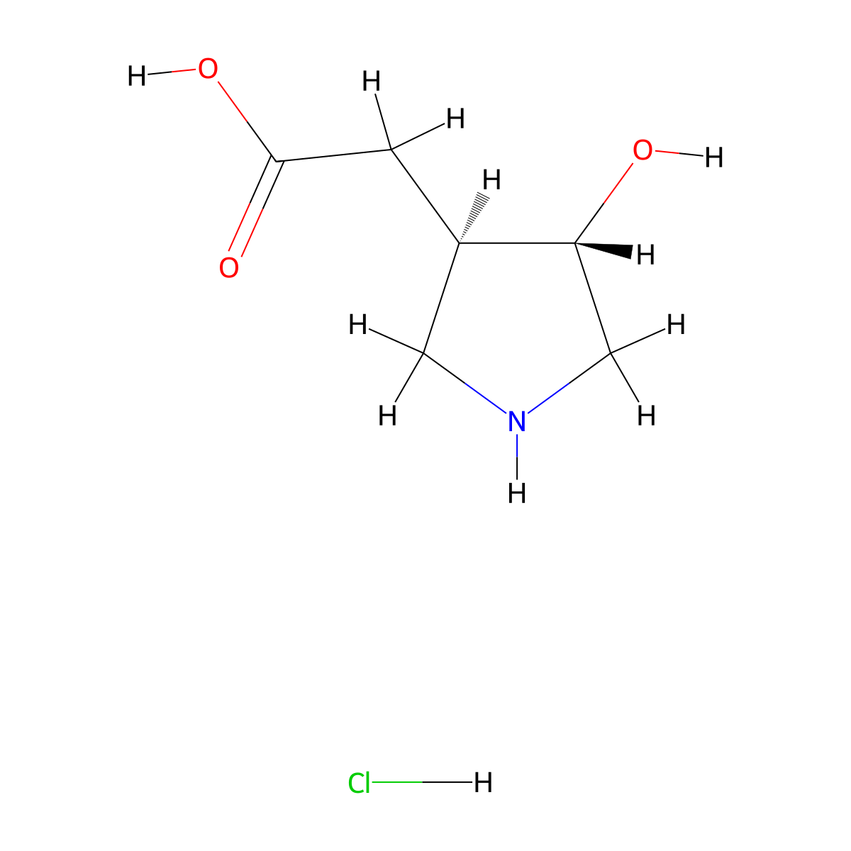 rac-2-[(3R,4S)-4-hydroxypyrrolidin-3-yl]acetic acid hydrochloride molecular structure, CAS 2866353-66-2