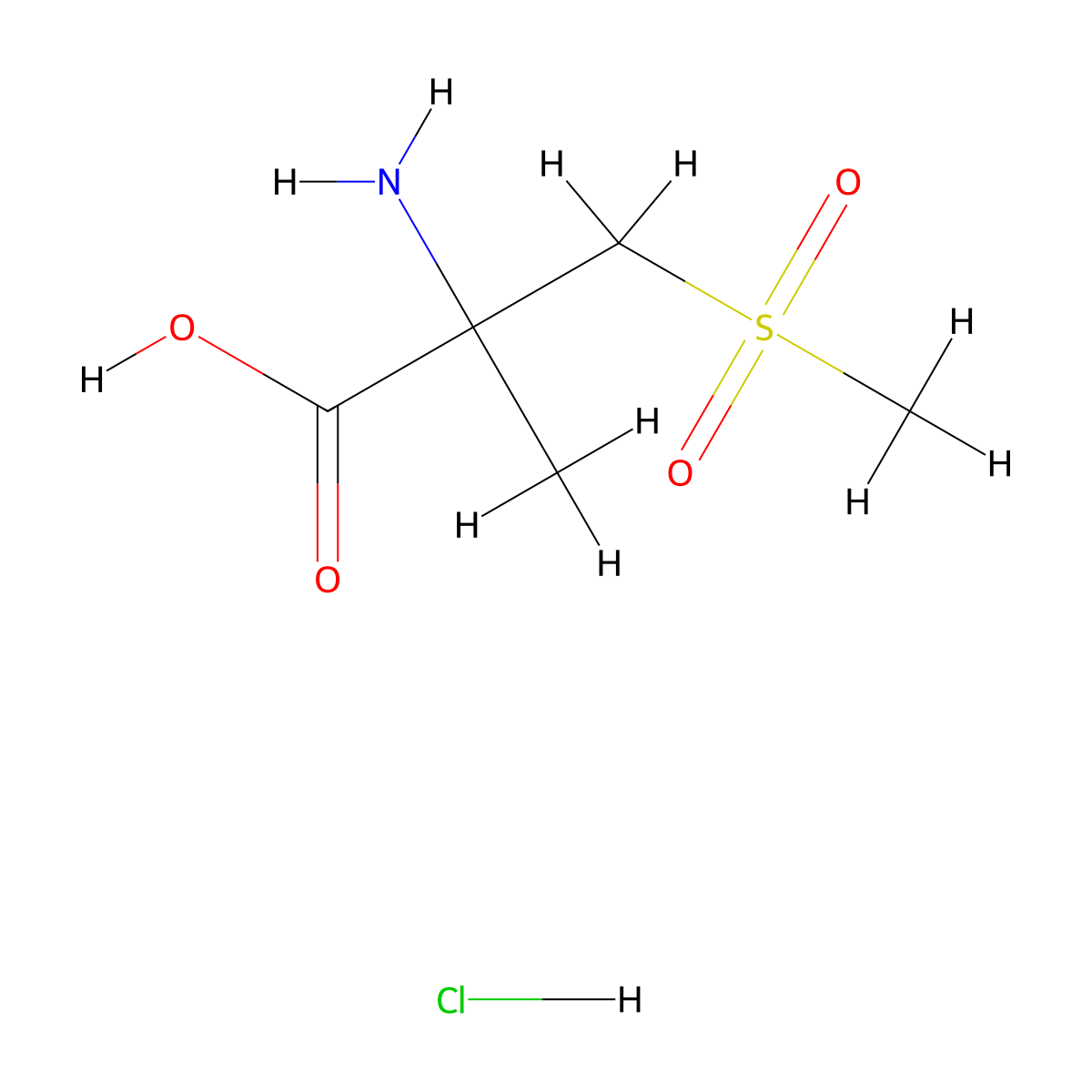 2-Amino-3-methanesulfonyl-2-methylpropanoic acid hydrochloride molecular structure, CAS 2866353-68-4