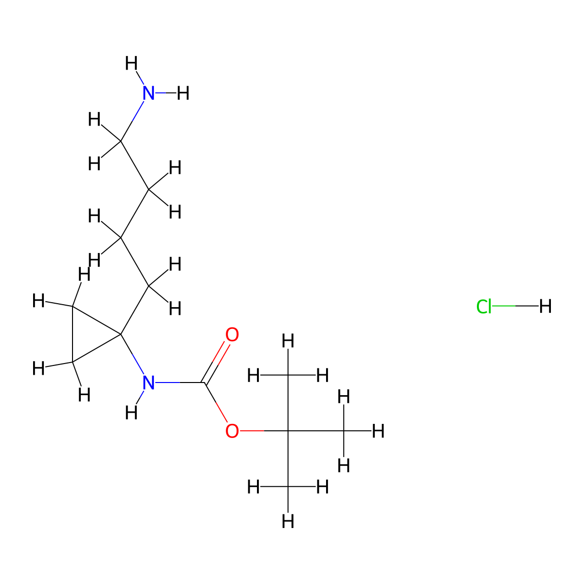 tert-butyl N-[1-(4-aminobutyl)cyclopropyl]carbamate hydrochloride molecular structure, CAS 2866353-73-1