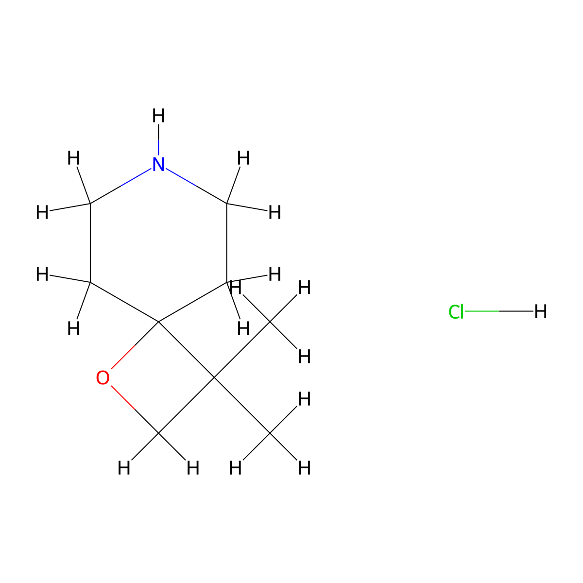 3,3-Dimethyl-1-oxa-7-azaspiro[3.5]nonane hydrochloride molecular structure, CAS 2866353-80-0