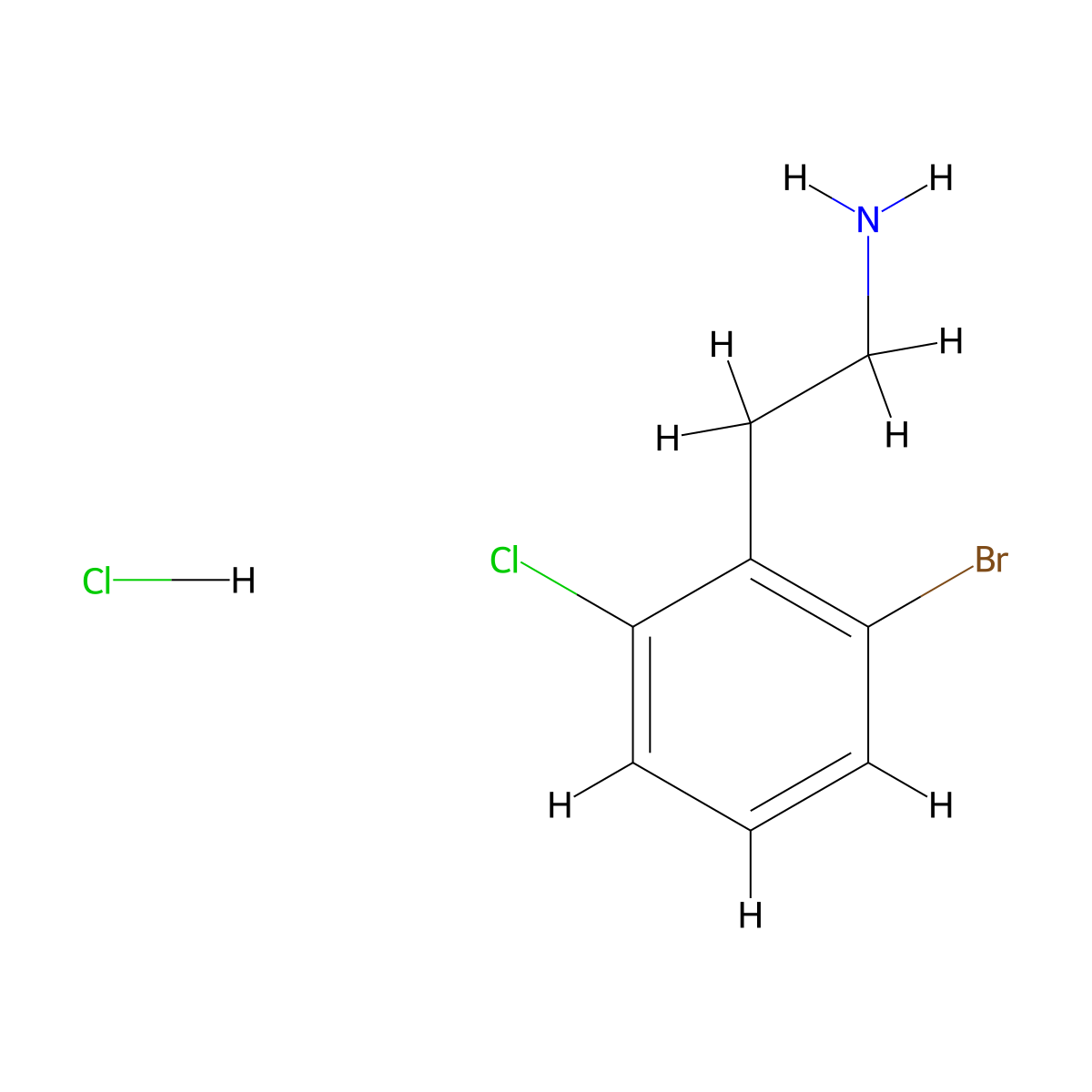 2-(2-Bromo-6-chlorophenyl)ethan-1-amine hydrochloride molecular structure, CAS 2866353-84-4