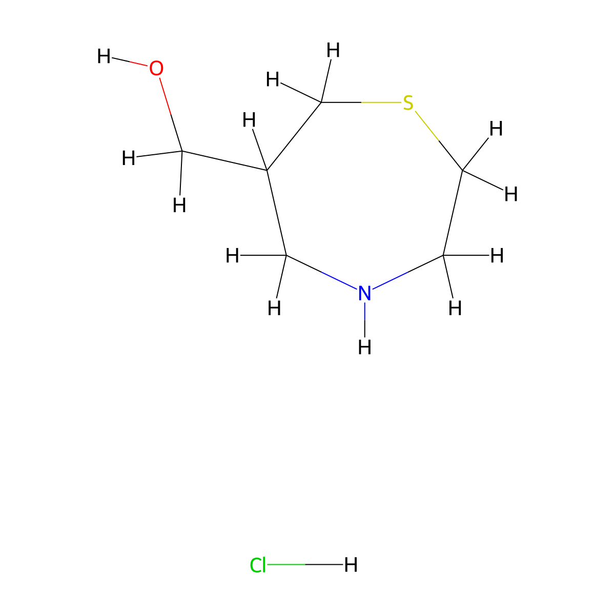 (1,4-Thiazepan-6-yl)methanol hydrochloride molecular structure, CAS 2866353-88-8