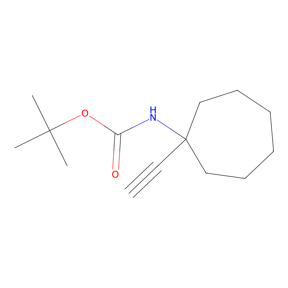 tert-butyl N-(1-ethynylcycloheptyl)carbamate molecular structure, CAS 2866353-90-2