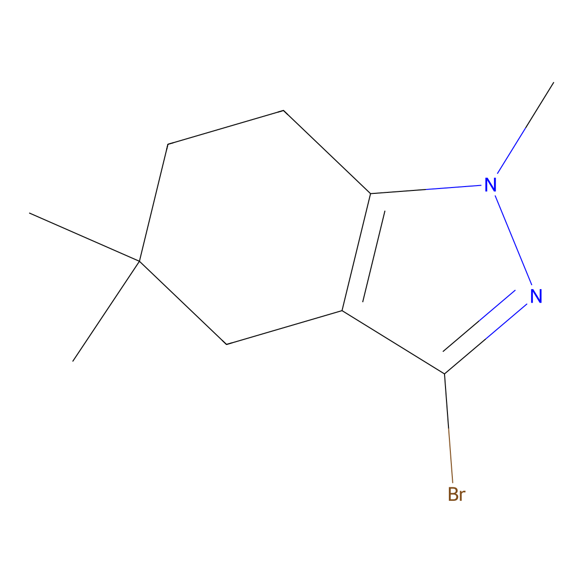 3-bromo-1,5,5-trimethyl-4,5,6,7-tetrahydro-1H-indazole molecular structure, CAS 2866353-95-7