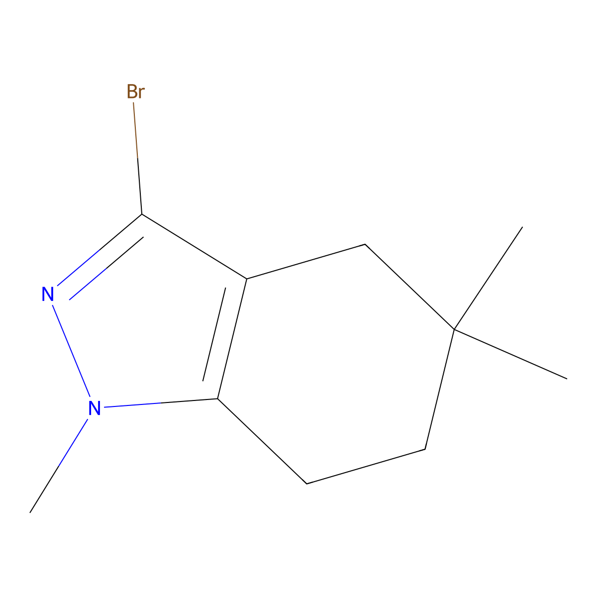 3-bromo-1,5,5-trimethyl-4,5,6,7-tetrahydro-1H-indazole molecular structure, CAS 2866353-95-7