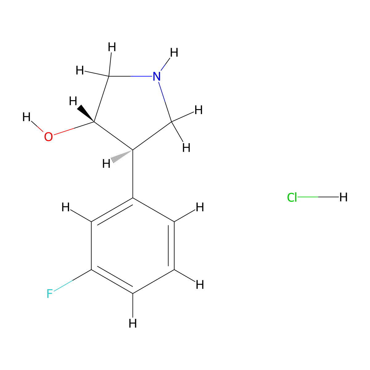 rac-(3R,4S)-4-(3-fluorophenyl)pyrrolidin-3-ol hydrochloride molecular structure, CAS 2866353-98-0