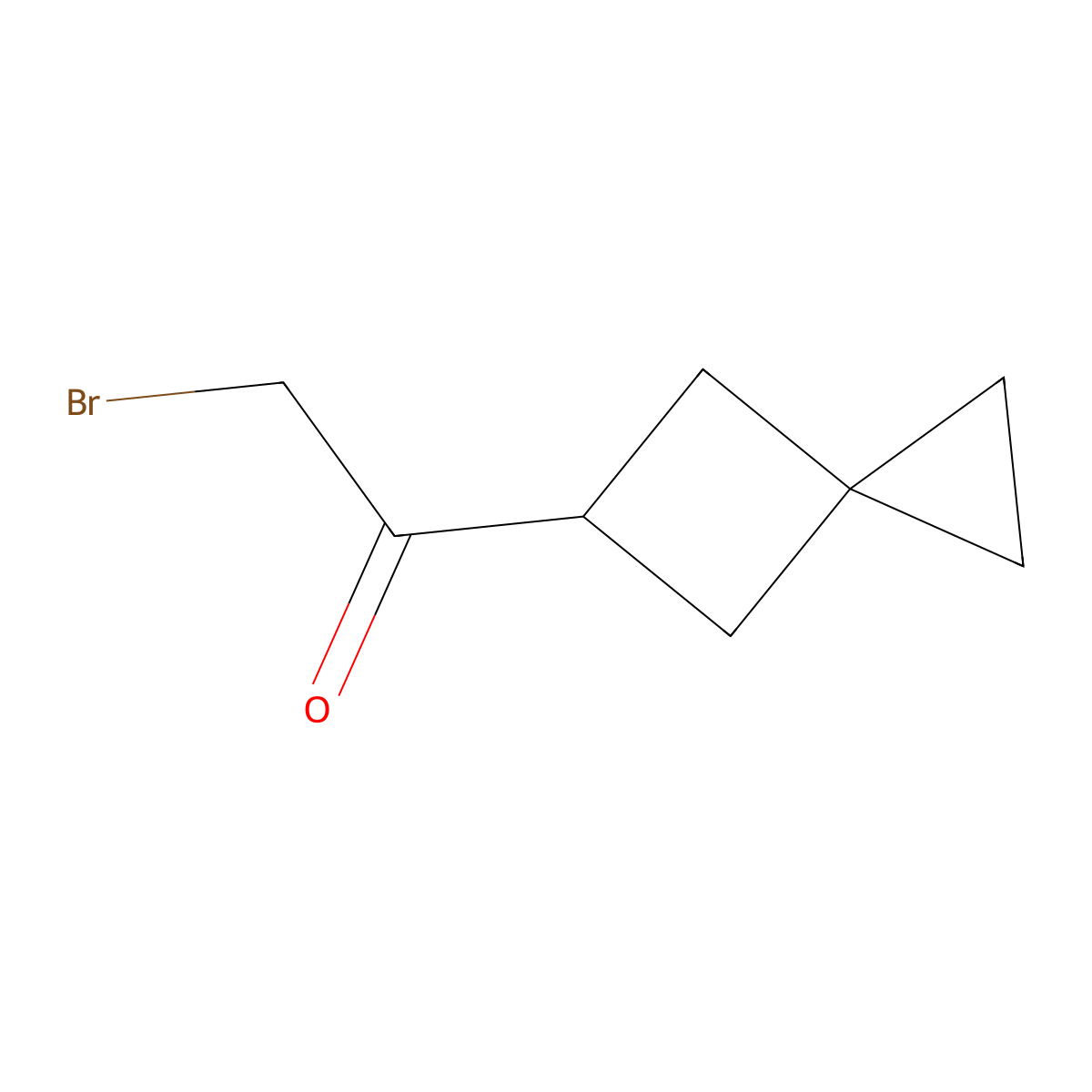 2-Bromo-1-{spiro[2.3]hexan-5-yl}ethan-1-one molecular structure, CAS 2866354-01-8